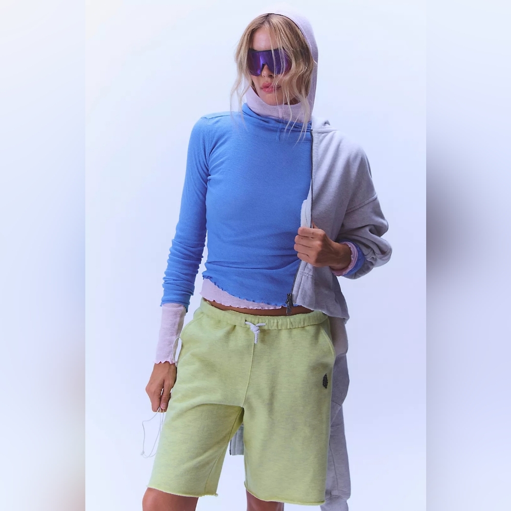 FP Movement by Free People Blue Layered Long Sleeve Tee